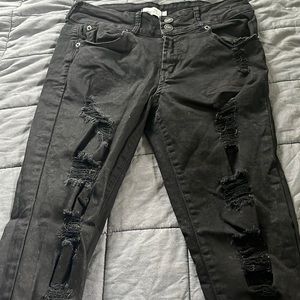 Black pants with holes